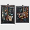 Pair of  Chinese Export Reverse Paintings on Glass
