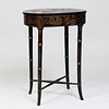 Victorian Black Lacquer and Parcel-Gilt Work Table