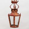 Victorian Style Faux Bois Painted Tin Hall Lantern