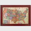 Folk Art Stamp Map of the United States
