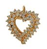 14K Gold Diamond  Heart Pendant Brooch