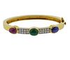 18K Gold Diamond Emerald Ruby Sapphire Bracelet