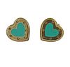 Tiffany &amp; Co Silver Enamel Heart Stud Earrings
