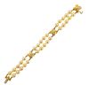 Tiffany &amp; Co 18k Gold Classic X Pearl Bracelet 