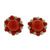 Antique 14K Gold Coral Earrings