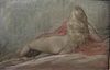 UNSIGNED OIL ON CANVAS NUDE FEMALE