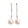 A Pair of South Sea Pearl & Diamond Earrings