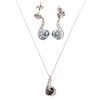 A Diamond & Tahitian Pearl Pendant & Earrings
