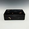 LARGE INLAYED BLACK LACQUER BOX
