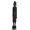 AFRICAN WOOD SCULPTURE OF WOMAN HOLDING JUG