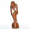 WEST AFRICAN WOODEN SCULPTURE, THE THINKER