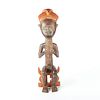 HAND CARVED AFRICAN FIGURAL SCULPTURE, SEATED MAN