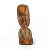 AFRICAN WOODEN BUST, WOMAN WITH HEADDRESS