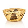 NATIVE AMERICAN TRIBAL BASKET BOWL, MOUNTAINS & CLOUDS