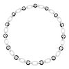 Onyx Rock Crystal and Diamond Link Necklace