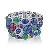 Multi-Colored Gemstone and Diamond Bracelet