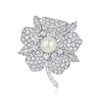 Bailey Banks & Biddle Cultured Pearl and Diamond Flower Brooch/Pendant