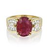 5.23-Carat Burmese Unheated Ruby and Diamond Ring