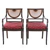 Pair Smith & Watson Regency Style Ebonized Chairs