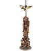 Chinese Carved Soapstone Figural Lamp