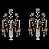 Pair Gilded Bronze and Rock Crystal Sconces