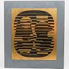 Victor Vasarely (Hungarian, 1938-1960) Brass Plaque