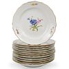 (12 Pc) Meissen Porcelain Floral Plates