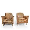 Set of Two Octavio Vidales Distressed Leather Chairs for Muebles Johrvy