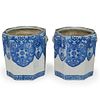 Pair Of Chinese Blue and White Porcelain Planters