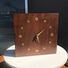 Mid-Century Modern Wall Rosewood and Brass Clock