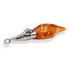 18k Gold Plated and Amber Alligator Pendant