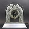 René Lalique Signed "Deux Figurine" Bedside Clock