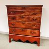 Country Red-painted Pine Two-drawer Blanket Chest