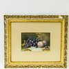 Framed Still Life Watercolor with Fruit