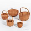 Five Modern Woven Nantucket Baskets