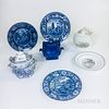 Seven Transfer-decorated Ceramic Tableware Items Including Three Mount Vernon
