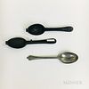 Bronze Pewter Spoon Mold and Spoon
