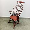 Red-painted Combed Sack-back Windsor Chair