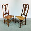 Two Queen Anne-style Maple Chairs