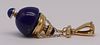 JEWELRY. Italian 18kt Gold and Carved Lapis