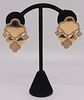 JEWELRY. Pair of Peggy Daven 18kt Gold and Diamond