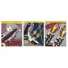 ROY LICHTENSTEIN, As I opened fire, 1966, Signed, Offset Screenprints, Triptych, 24 x 19.6" (61 x 50 cm) each, Pieces: 3