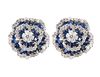 VAN CLEEF & ARPELS MID-20TH CENTURY DIAMOND AND SAPPHIRE ''CAMELLIA'' EAR CLIPS