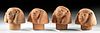 4 Egyptian Terracotta Canopic Jar Lids, TL Tested