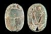 Egyptian Faience Heart Scarab w/ Inscription, ex-Malter