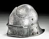 Late 15th C. German Iron Sallet Helmet w/ Brass Rivets