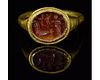 ROMAN GOLD INTAGLIO RING with APOLLO, ROOSTER AND VICTORY