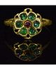 MEDIEVAL RING 14TH C WITH EMERALDS AND AMETHYST