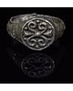 MEDIEVAL PEWTER DECORATED RING