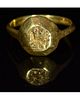 BYZANTINE GOLD RING WITH BIRD AND CROSS
